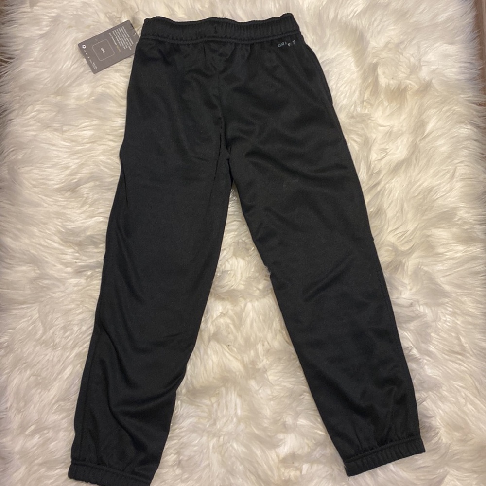 Nike Boys Size 7 Dri-fit Black Jogging Running Gym Pants with White Logo NWT - Picture 5 of 7
